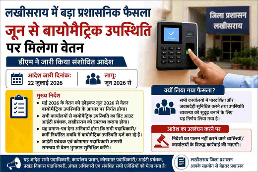 बायोमैट्रिक उपस्थिति नहीं तो वेतन नहीं, डीएम ने जारी किया संशोधित आदेश